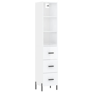 Credenza 34,5x34x180 cm in Legno Multistrato Bianco Lucidocod mxl 77705