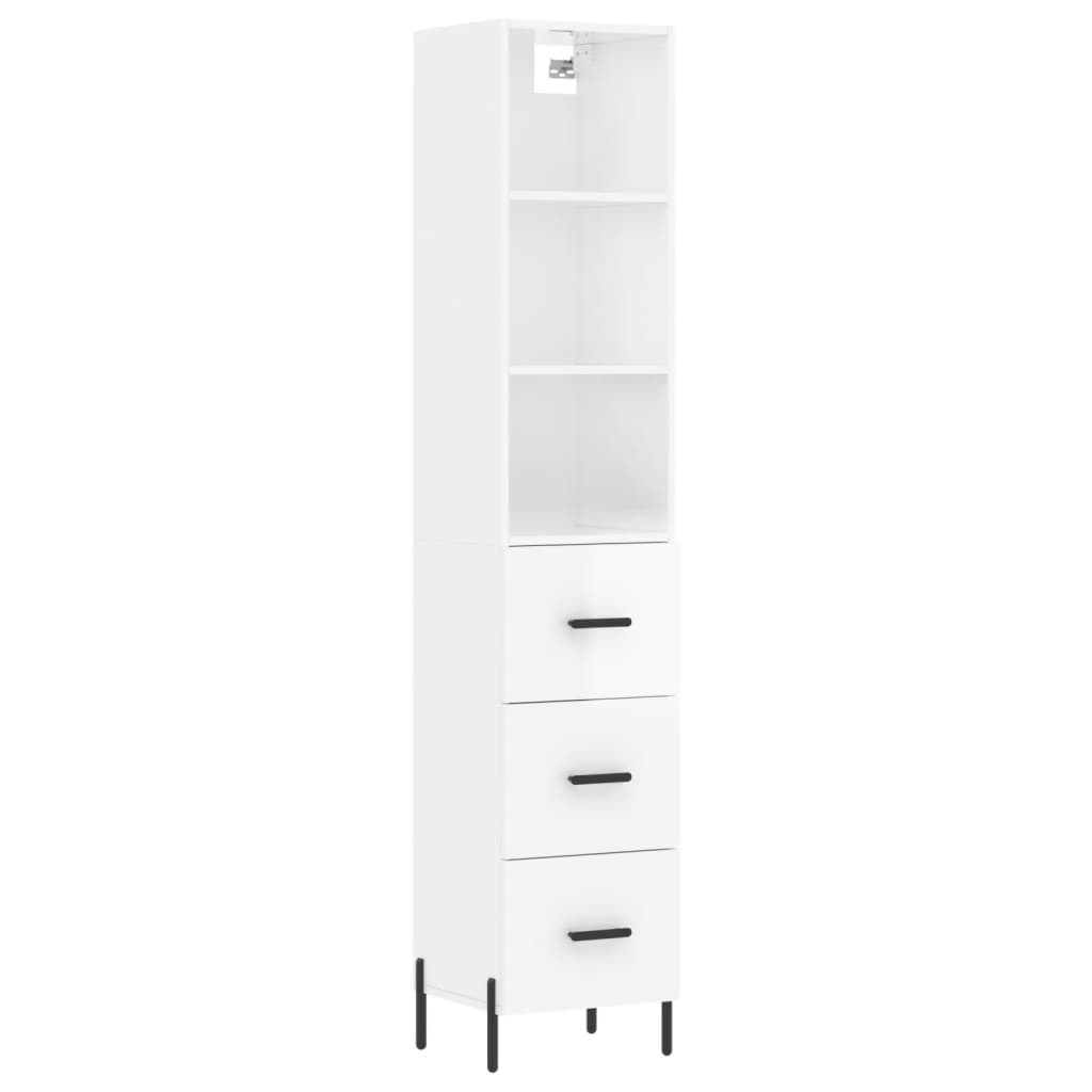 Credenza 34,5x34x180 cm in Legno Multistrato Bianco Lucido 3189711