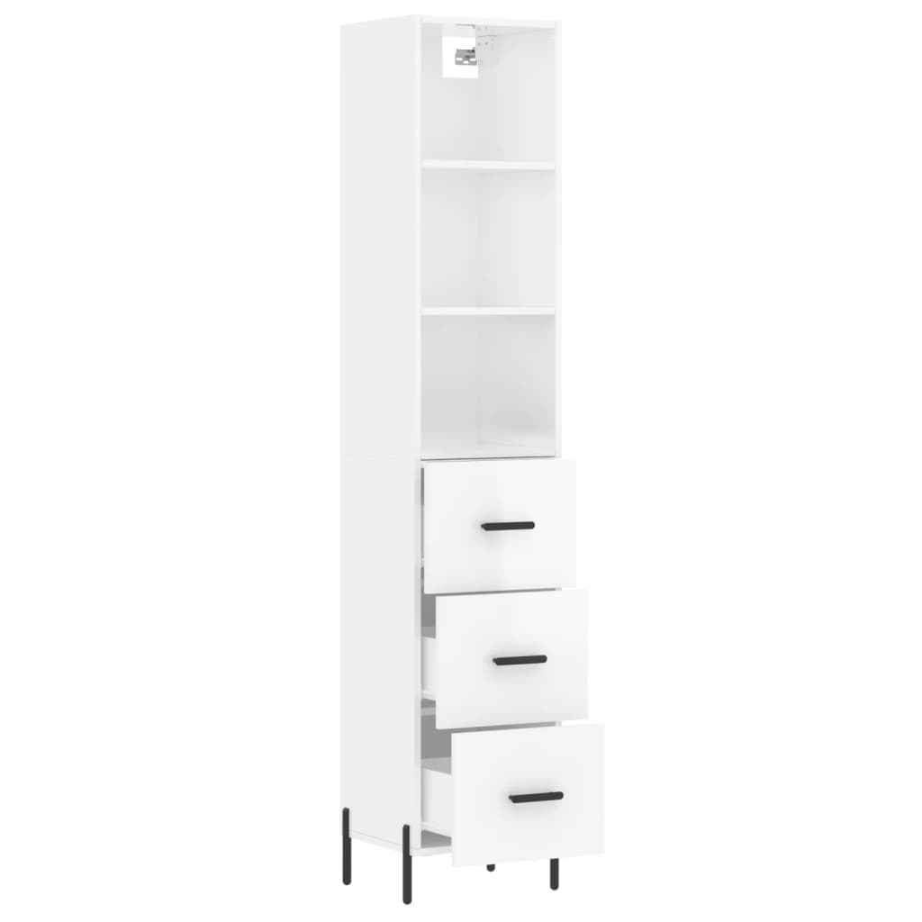 Credenza 34,5x34x180 cm in Legno Multistrato Bianco Lucido 3189711