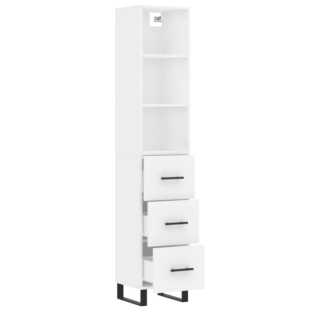 Credenza Bianca 34,5x34x180 cm in Legno Multistrato 3189725