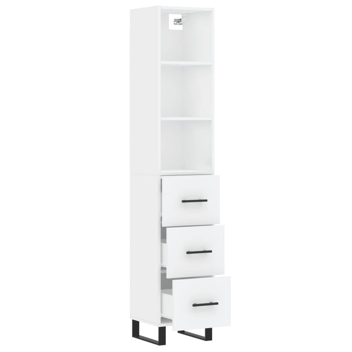 Credenza Bianca 34,5x34x180 cm in Legno Multistrato 3189725