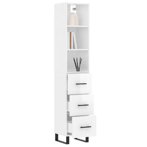 Credenza 34,5x34x180 cm in Legno Multistrato Bianco Lucido 3189727