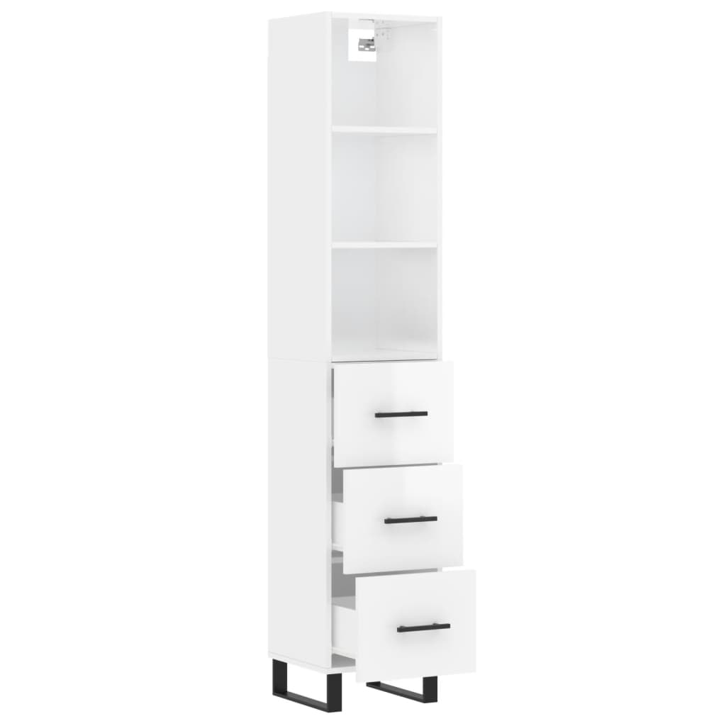 Credenza 34,5x34x180 cm in Legno Multistrato Bianco Lucido 3189727