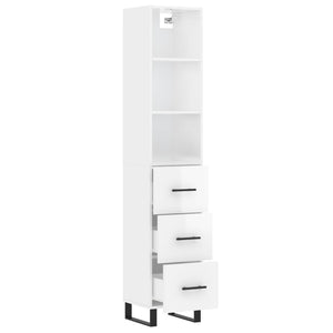Credenza 34,5x34x180 cm in Legno Multistrato Bianco Lucido 3189727