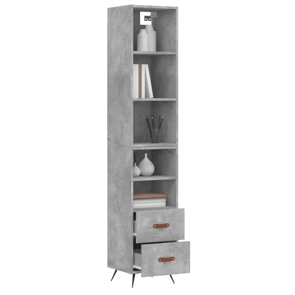 Credenza Grigio Cemento 34,5x34x180 cm in Legno Multistrato 3189737