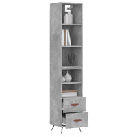 Credenza Grigio Cemento 34,5x34x180 cm in Legno Multistrato 3189737
