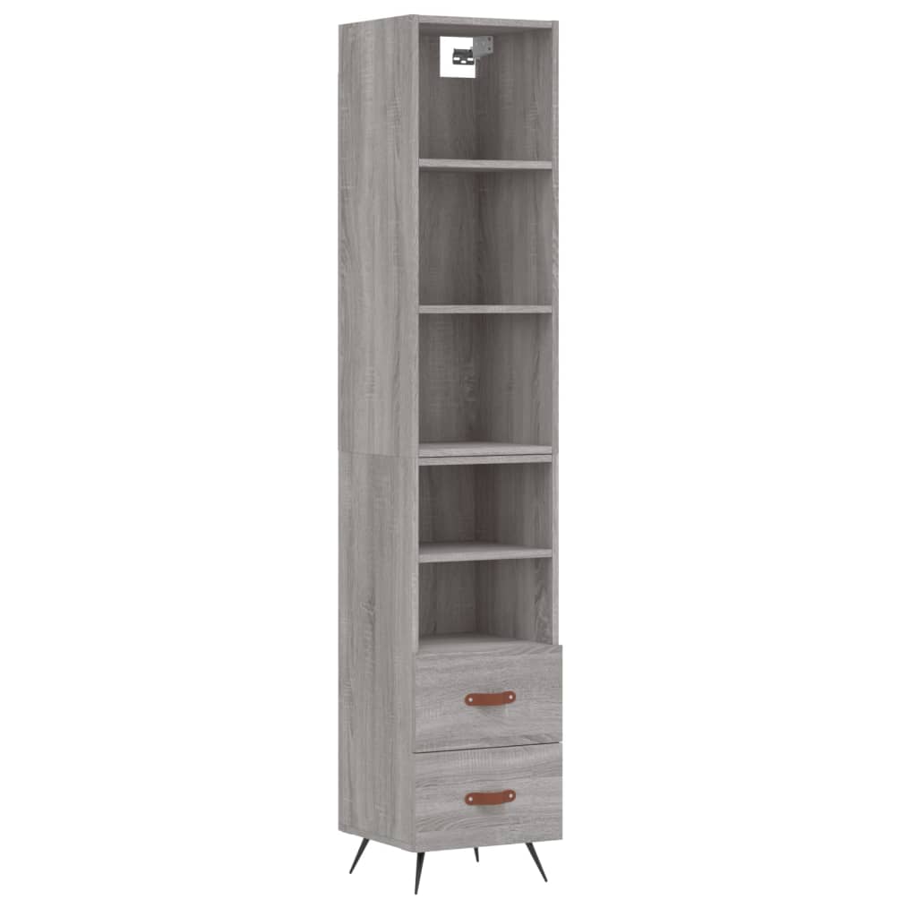 Credenza Grigio Sonoma 34,5x34x180 cm in Legno Multistrato 3189739
