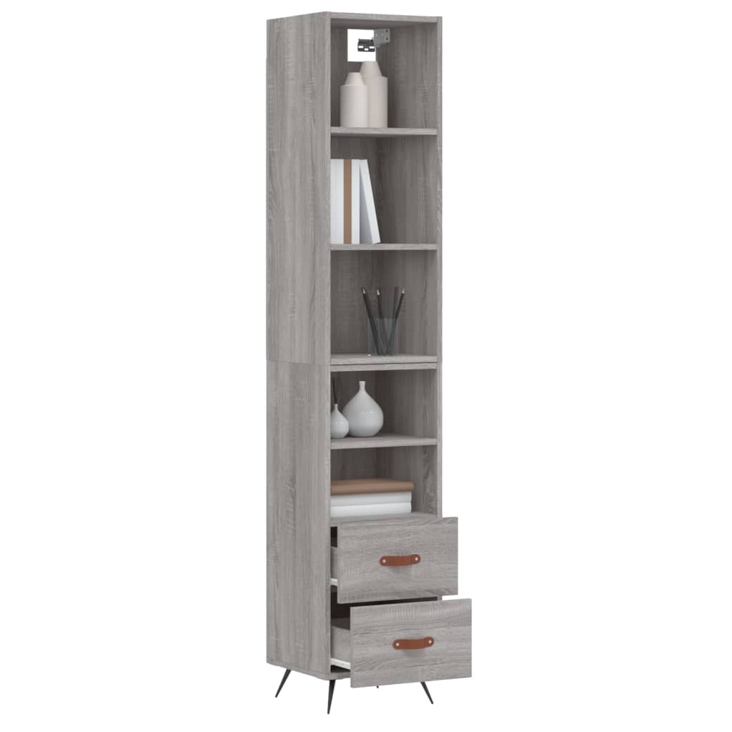 Credenza Grigio Sonoma 34,5x34x180 cm in Legno Multistrato 3189739