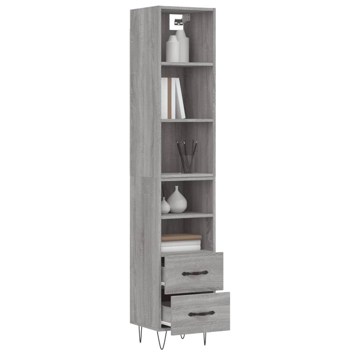 Credenza Grigio Sonoma 34,5x34x180 cm in Legno Multistrato 3189763
