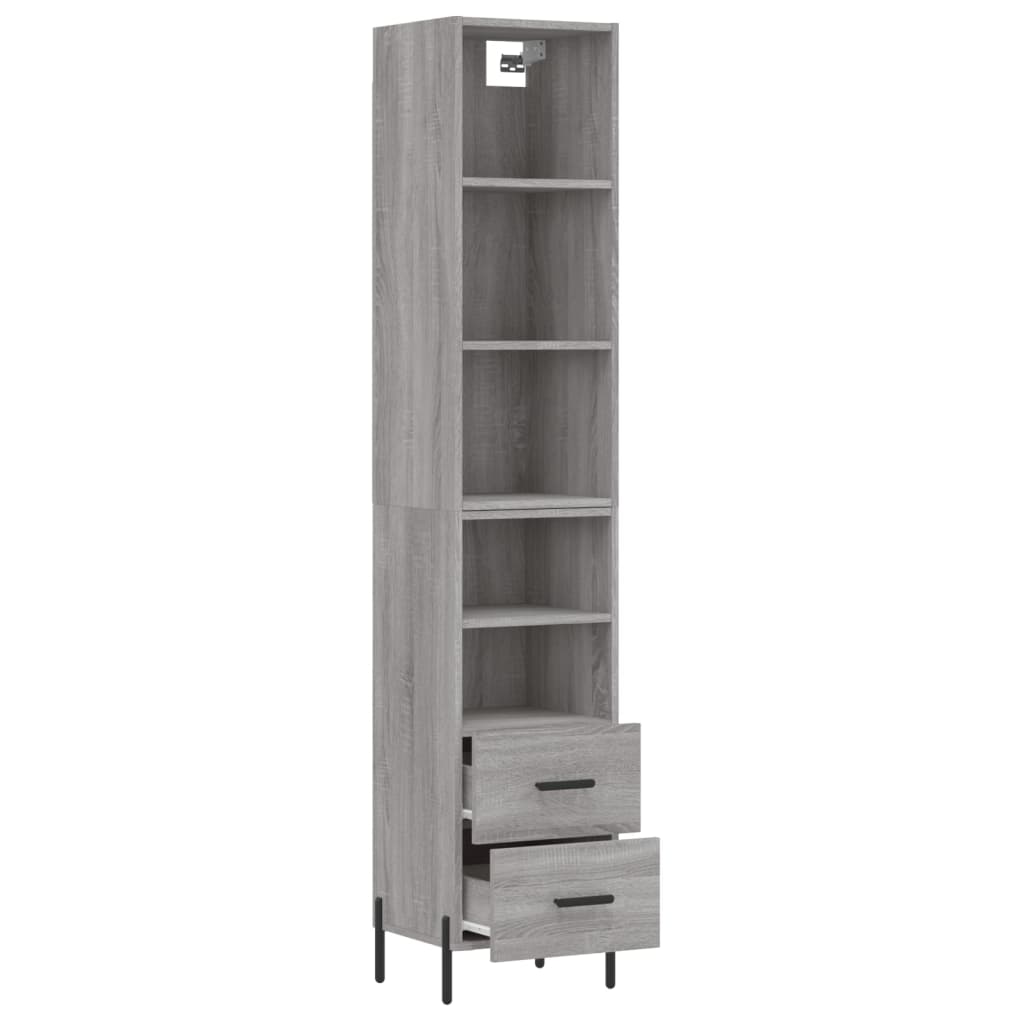 Credenza Grigio Sonoma 34,5x34x180 cm in Legno Multistrato 3189779