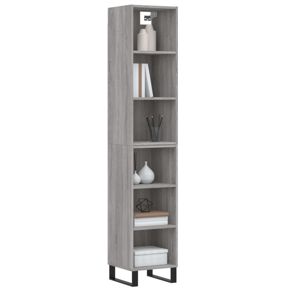 Credenza Grigio Sonoma 34,5x32,5x180 cm in Legno Multistrato 3189859