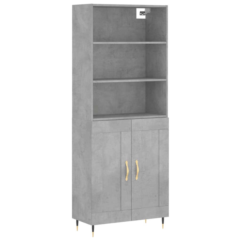 Credenza cassettiera mobile contenitore organizer cucina soggiorno salotto alto 695 x 34 x 180 cm legno ingegnerizzato grigio 02_0034504