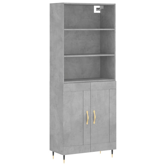 Credenza cassettiera mobile contenitore organizer cucina soggiorno salotto alto 695 x 34 x 180 cm legno ingegnerizzato grigio 02_0034504