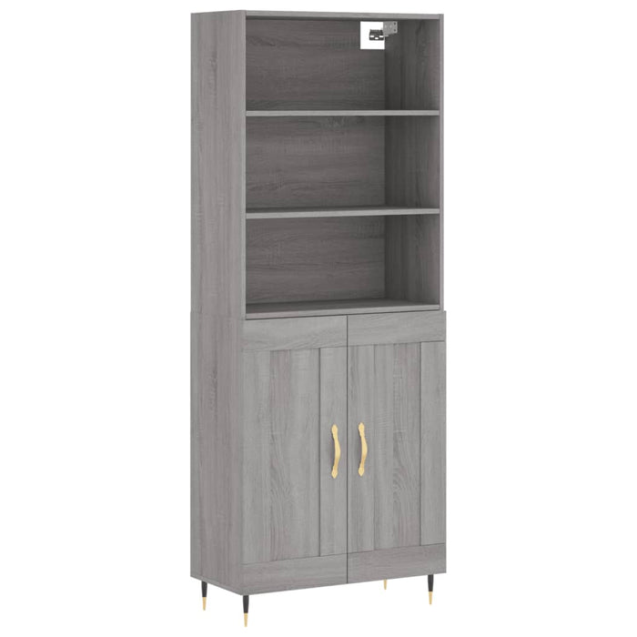 vidaXL Credenza Grigio Sonoma 69,5x34x180 cm in Legno Multistrato