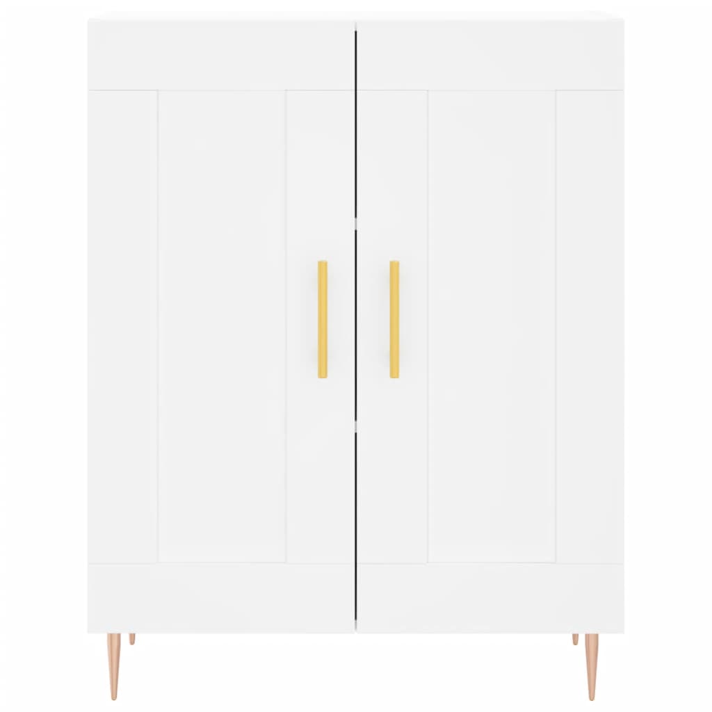 Credenza Bianca 69,5x34x180 cm in Legno Multistrato