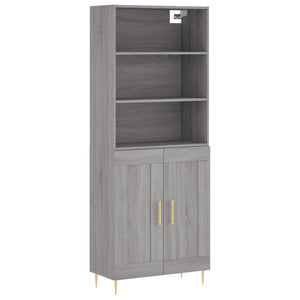 Credenza Grigio Sonoma 69,5x34x180 cm in Legno Multistrato 3189947