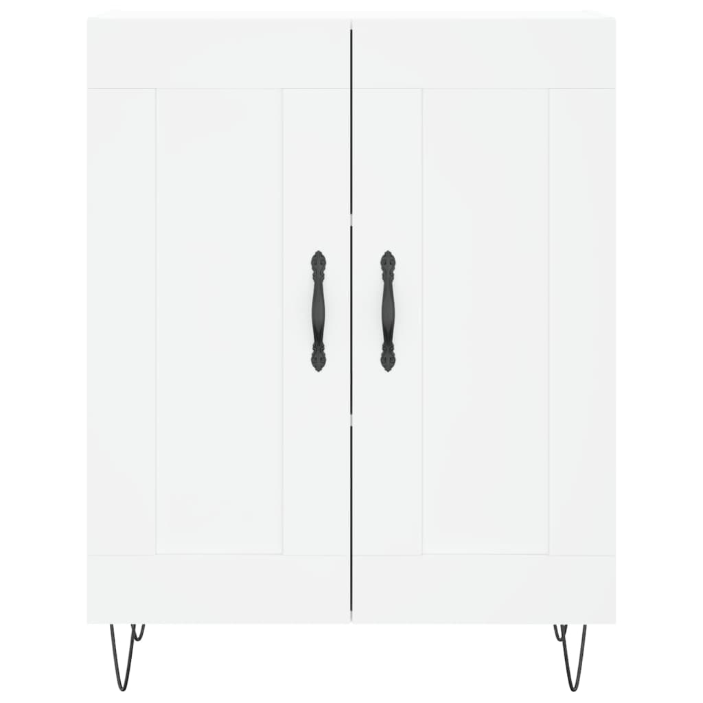 Credenza-Buffet-Armadio da cucina Bianca 69,5x34x180 cm in Legno Multistrato 969534