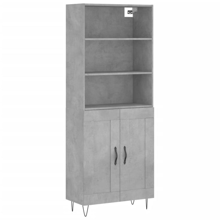 Credenza Grigio Cemento 69,5x34x180 cm in Legno Multistrato 3189953