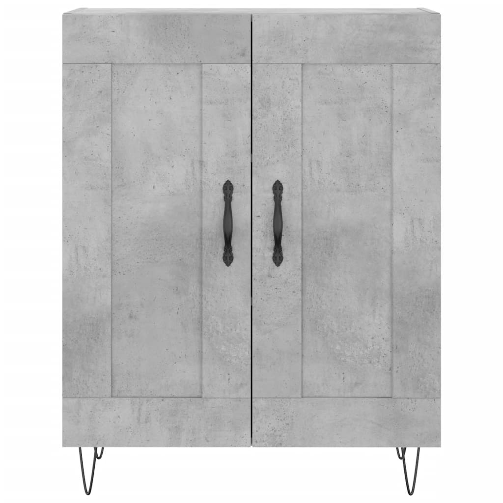 Credenza-Buffet-Armadio da cucina Grigio Cemento 69,5x34x180 cm in Legno Multistrato 344894