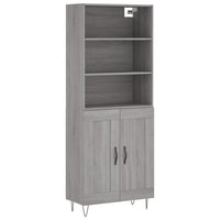 vidaXL Credenza Grigio Sonoma 69,5x34x180 cm in Legno Multistrato