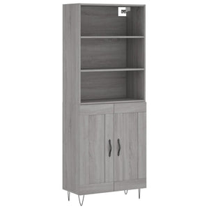 vidaXL Credenza Grigio Sonoma 69,5x34x180 cm in Legno Multistrato