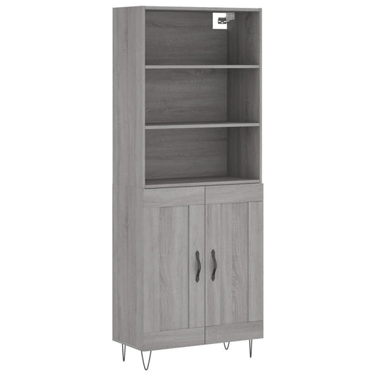 vidaXL Credenza Grigio Sonoma 69,5x34x180 cm in Legno Multistrato