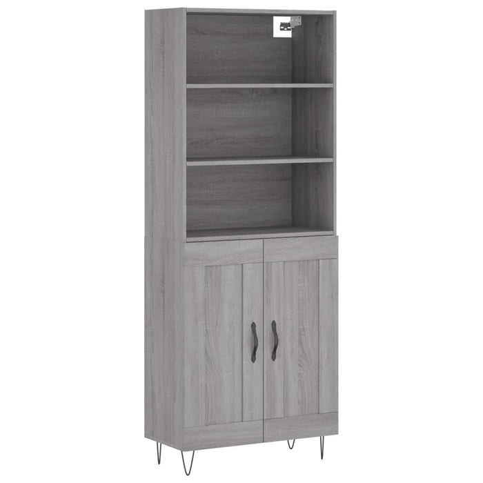 vidaXL Credenza Grigio Sonoma 69,5x34x180 cm in Legno Multistrato