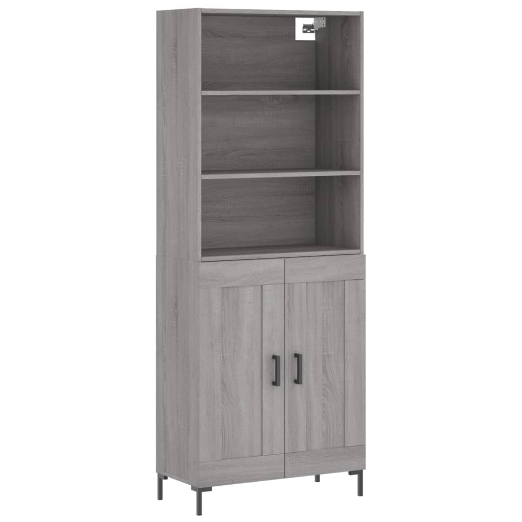 Credenza cassettiera mobile contenitore organizer cucina soggiorno salotto alto sonoma 695 x 34 x 180 cm legno ingegnerizzato grigio 02_0035424
