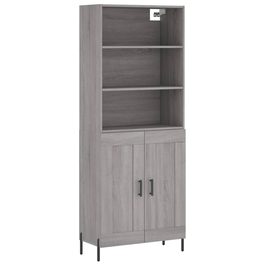 vidaXL Credenza Grigio Sonoma 69,5x34x180 cm in Legno Multistrato