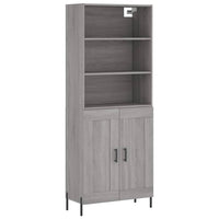vidaXL Credenza Grigio Sonoma 69,5x34x180 cm in Legno Multistrato