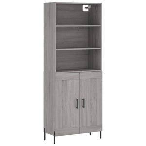 vidaXL Credenza Grigio Sonoma 69,5x34x180 cm in Legno Multistrato