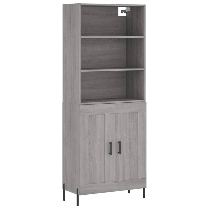 vidaXL Credenza Grigio Sonoma 69,5x34x180 cm in Legno Multistrato