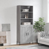 vidaXL Credenza Grigio Sonoma 69,5x34x180 cm in Legno Multistrato