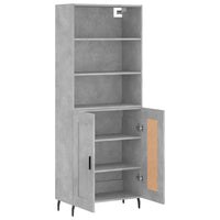 Credenza cassettiera mobile contenitore organizer cucina soggiorno salotto alto 695 x 34 x 180 cm legno ingegnerizzato grigio 02_0034514