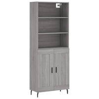 vidaXL Credenza Grigio Sonoma 69,5x34x180 cm in Legno Multistrato