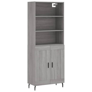 vidaXL Credenza Grigio Sonoma 69,5x34x180 cm in Legno Multistrato