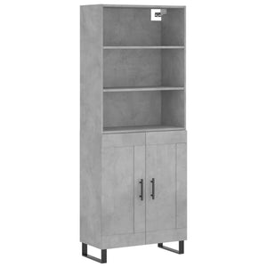 Credenza cassettiera mobile contenitore organizer cucina soggiorno salotto alto 695 x 34 x 180 cm legno ingegnerizzato grigio 02_0034660