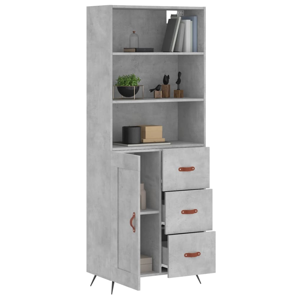 Credenza Grigio Cemento 69,5x34x180 cm in Legno Multistratocod mxl 101510
