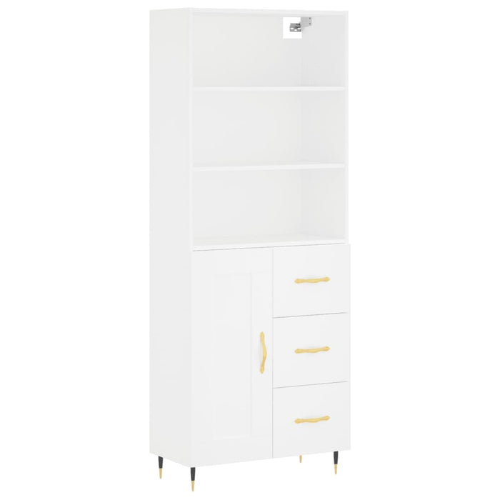 Credenza Bianca 69,5x34x180 cm in Legno Multistrato 3189997