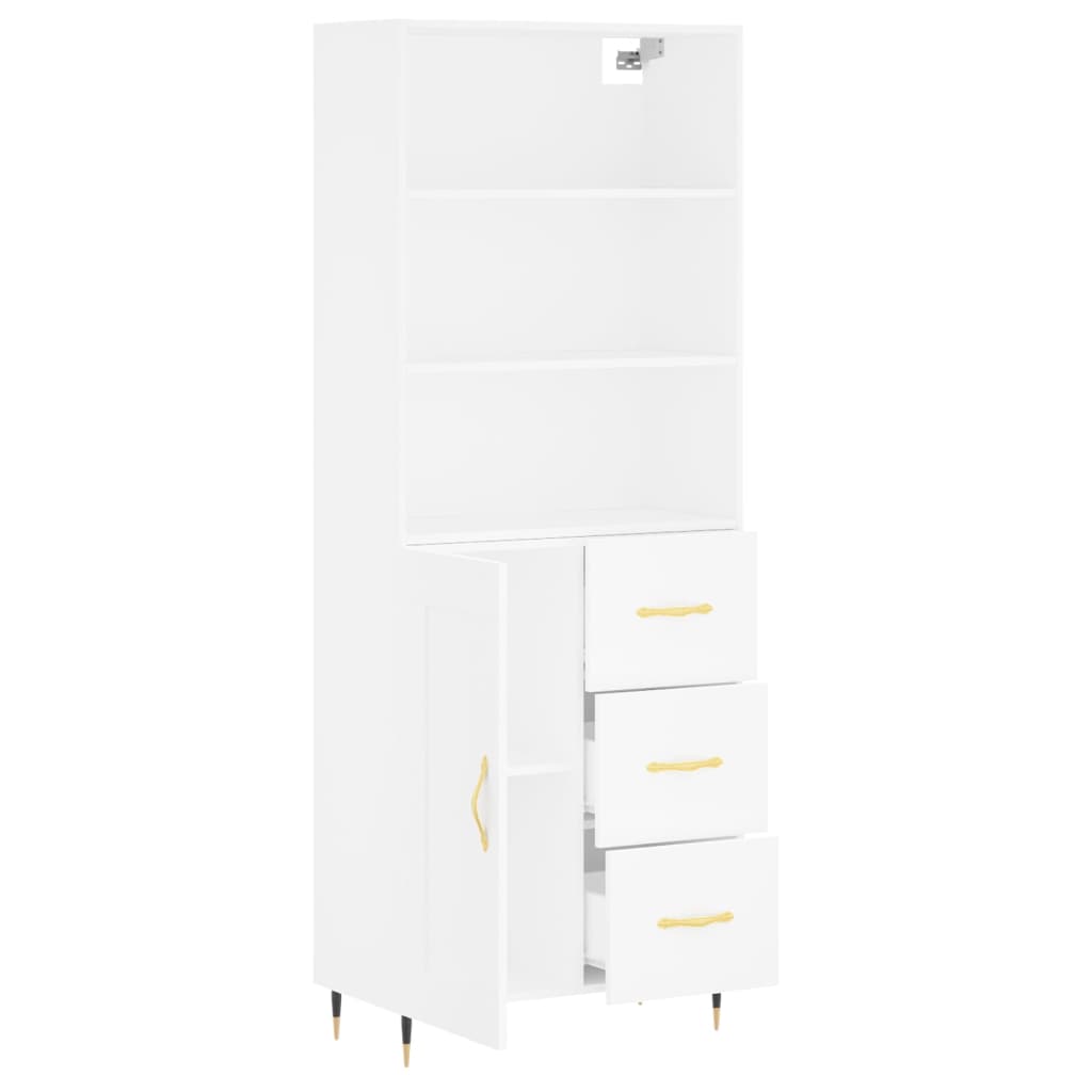 Credenza Bianca 69,5x34x180 cm in Legno Multistrato 3189997