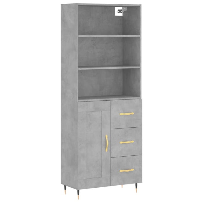 Credenza Grigio Cemento 69,5x34x180 cm in Legno Multistrato 3190001