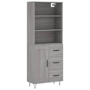 Credenza Grigio Sonoma 69,5x34x180 cm in Legno Multistrato 3190019