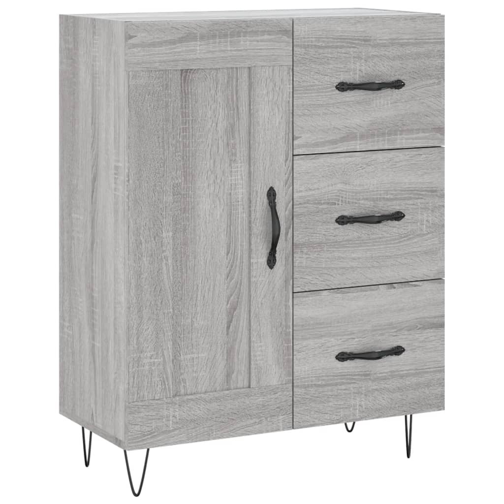 Credenza Grigio Sonoma 69,5x34x180 cm in Legno Multistrato 3190019