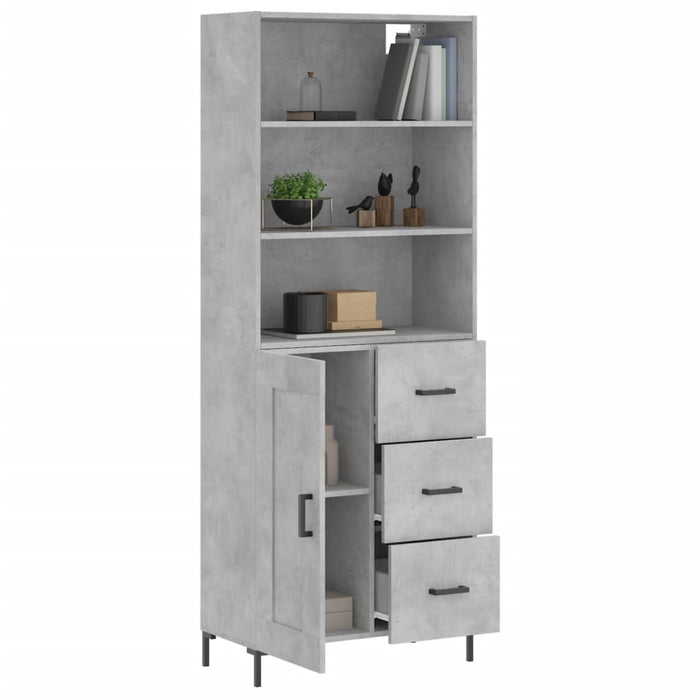 Credenza-Buffet-Armadio da cucina Grigio Cemento 69,5x34x180 cm in Legno Multistrato 776370