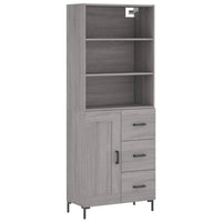 vidaXL Credenza Grigio Sonoma 69,5x34x180 cm in Legno Multistrato