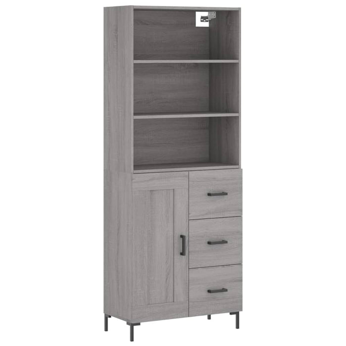 vidaXL Credenza Grigio Sonoma 69,5x34x180 cm in Legno Multistrato