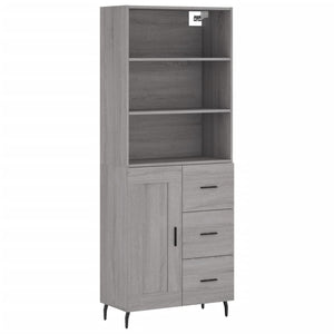 Credenza Grigio Sonoma 69,5x34x180 cm in Legno Multistratocod mxl 101677