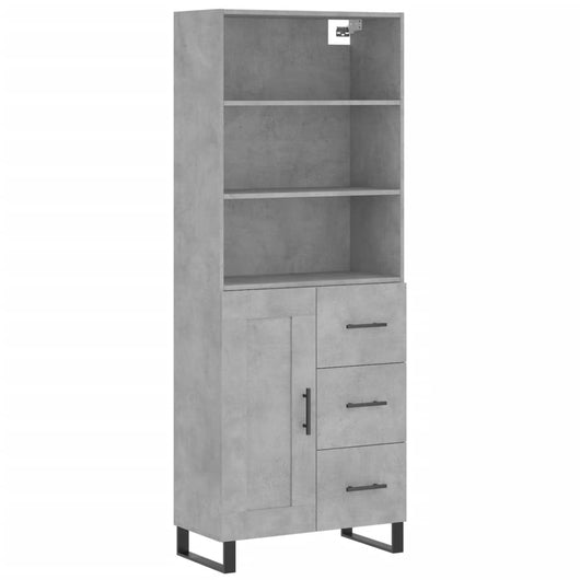 Credenza cassettiera mobile contenitore organizer cucina soggiorno salotto alto 695 x 34 x 180 cm legno ingegnerizzato grigio 02_0034613