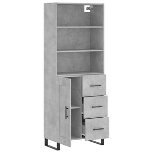 Credenza cassettiera mobile contenitore organizer cucina soggiorno salotto alto 695 x 34 x 180 cm legno ingegnerizzato grigio 02_0034613