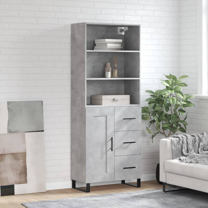 Credenza Grigio Cemento 69,5x34x180 cm in Legno Multistratocod mxl 77650
